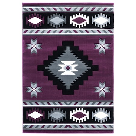 United Weavers Of America 7 ft. 10 in. x 10 ft. 6 in. Bristol Caliente Plum Rectangle Area Rug 2050 10482 912